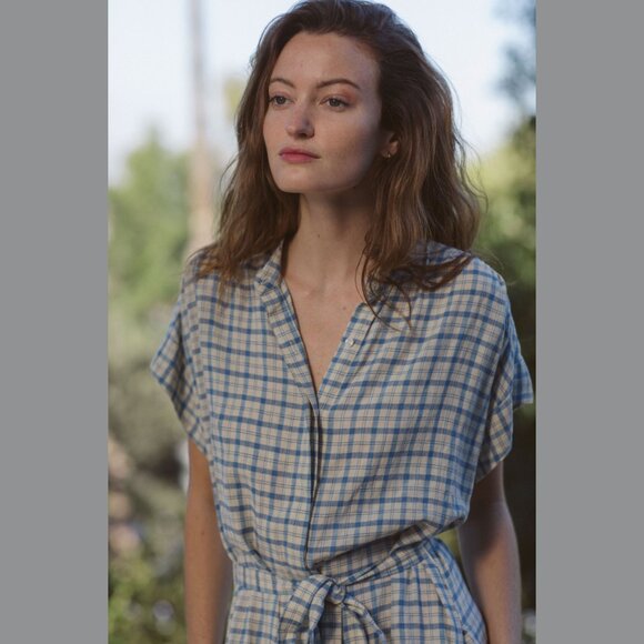 NWOT Trovata Birds of Paradis Astrid Dress in Brasserie Plaid | L - Picture 1 of 3